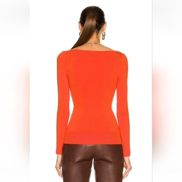 JoosTricot Long Sleeve Scoop Neck Top Sweater in Ferrari Orange Medium NWT - Picture 2 of 11